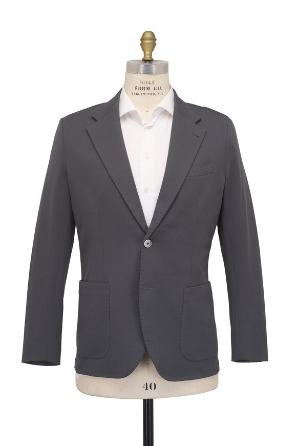 Stefan Brandt Adrian Gray French Terry Jersey Blazer - view 2