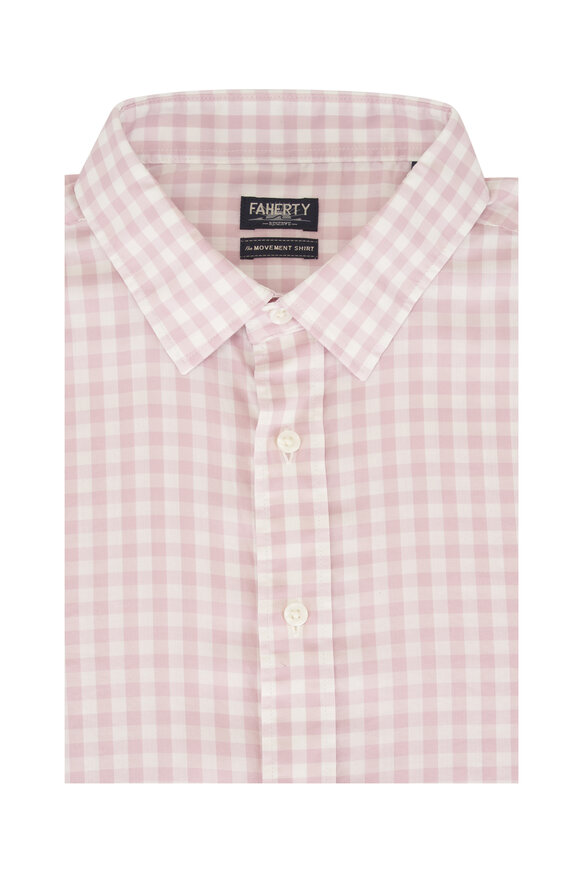 Faherty Brand Movement™ Rose White Gingham Sport Shirt