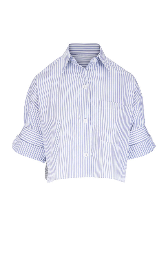 TWP Next Ex Blue & White Stripe Shirt - view 1