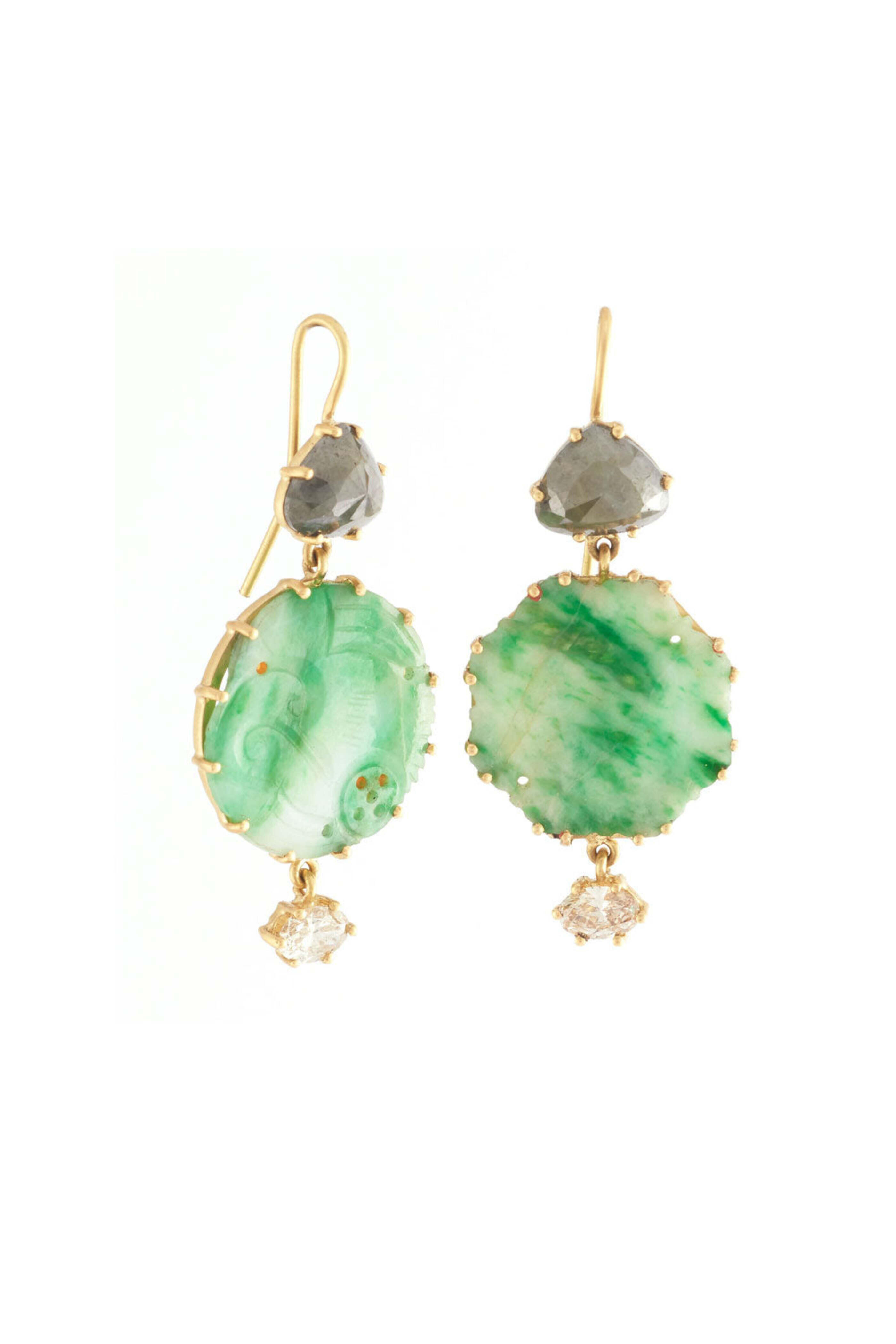 Sylva & Cie - Vintage Jade Earrings