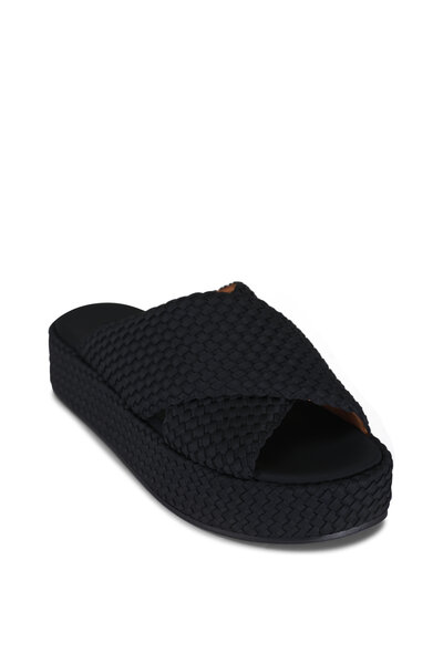 Gianvito Rossi - Fiji Black Leather Flip Flop | Mitchell Stores