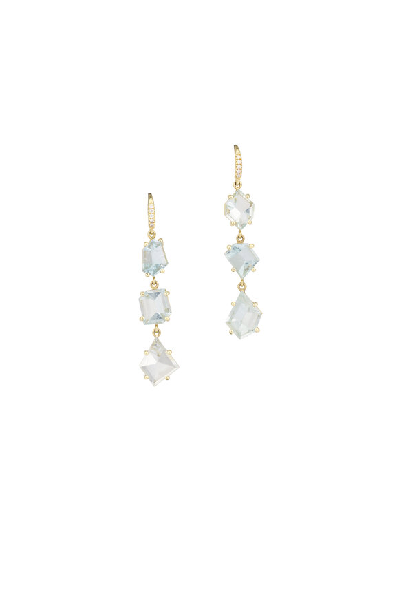 Lauren K 18k Yellow Gold Aquamarine Joyce Earring - view 1