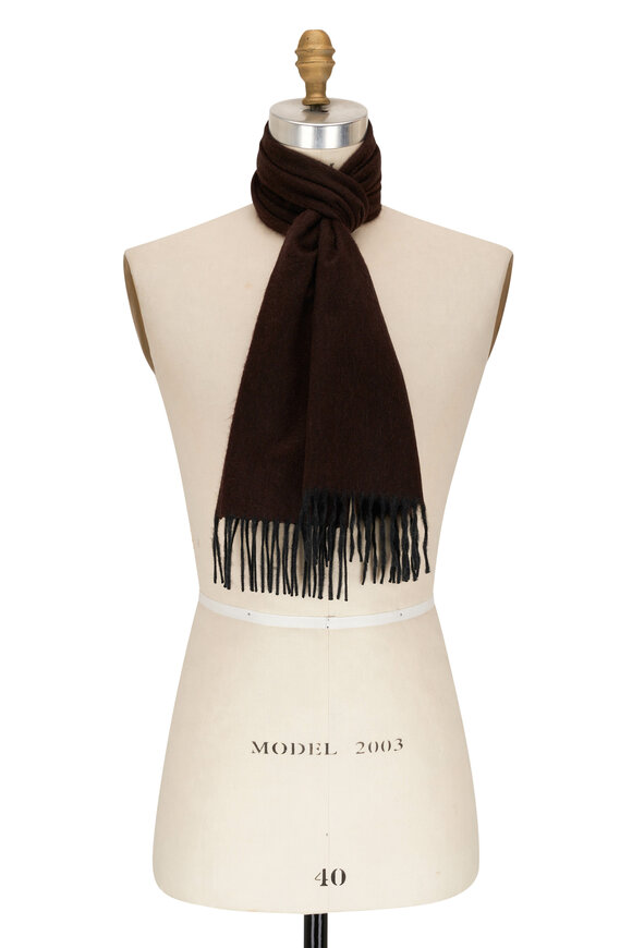 Alex Begg - Arran Charcoal Chocolate Reversible Cashmere Scarf