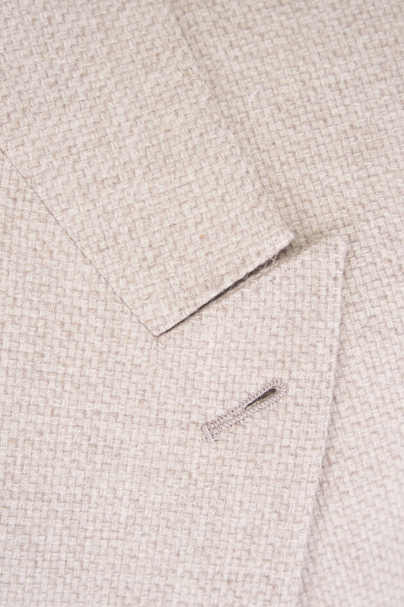 Zegna Light Taupe Wool, Cashmere & Silk Sportcoat - view 3