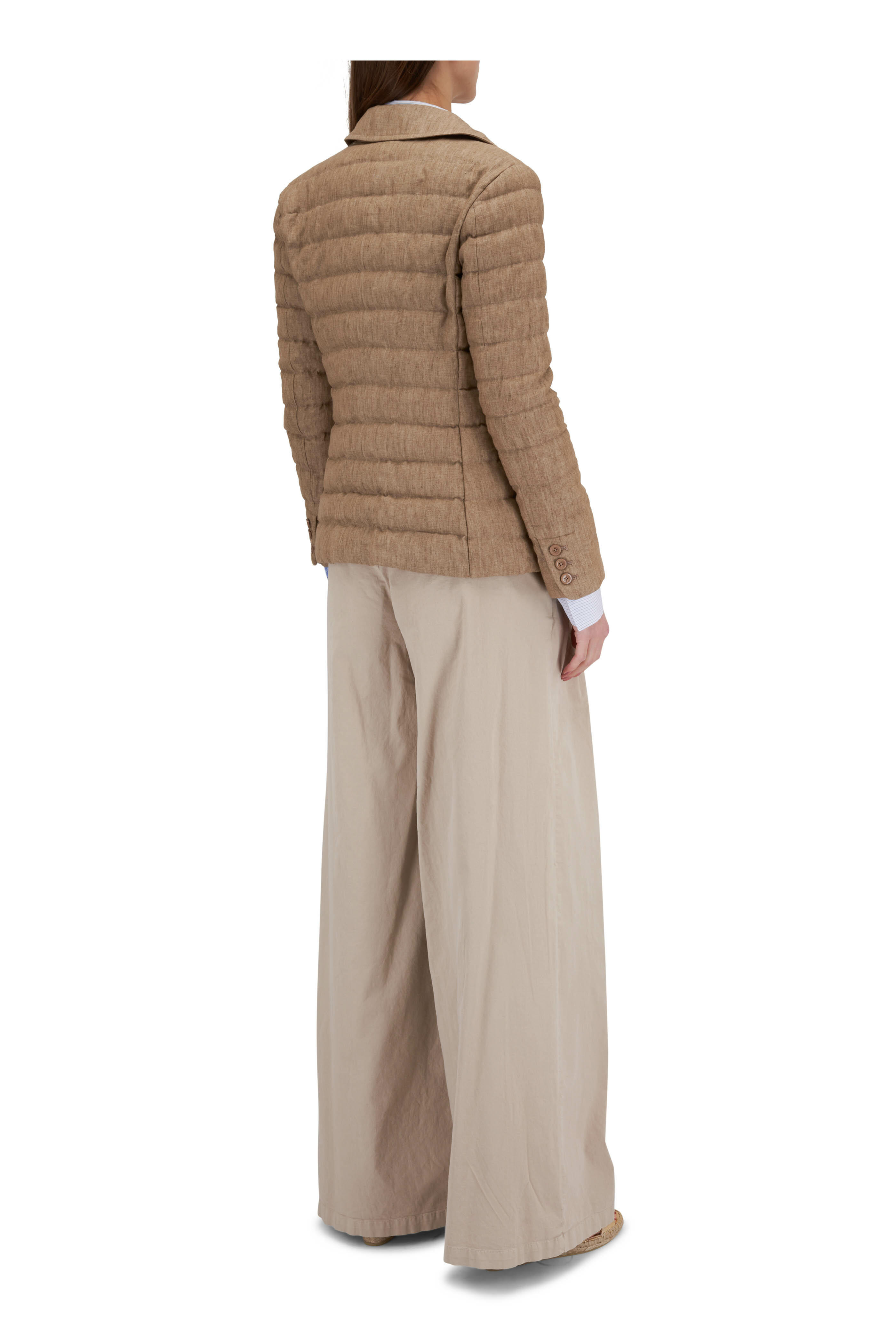 【送料&関税込】Herno Beige Blazer Herno - New Linen Camel Brown Blazer | Mitchell Stores
