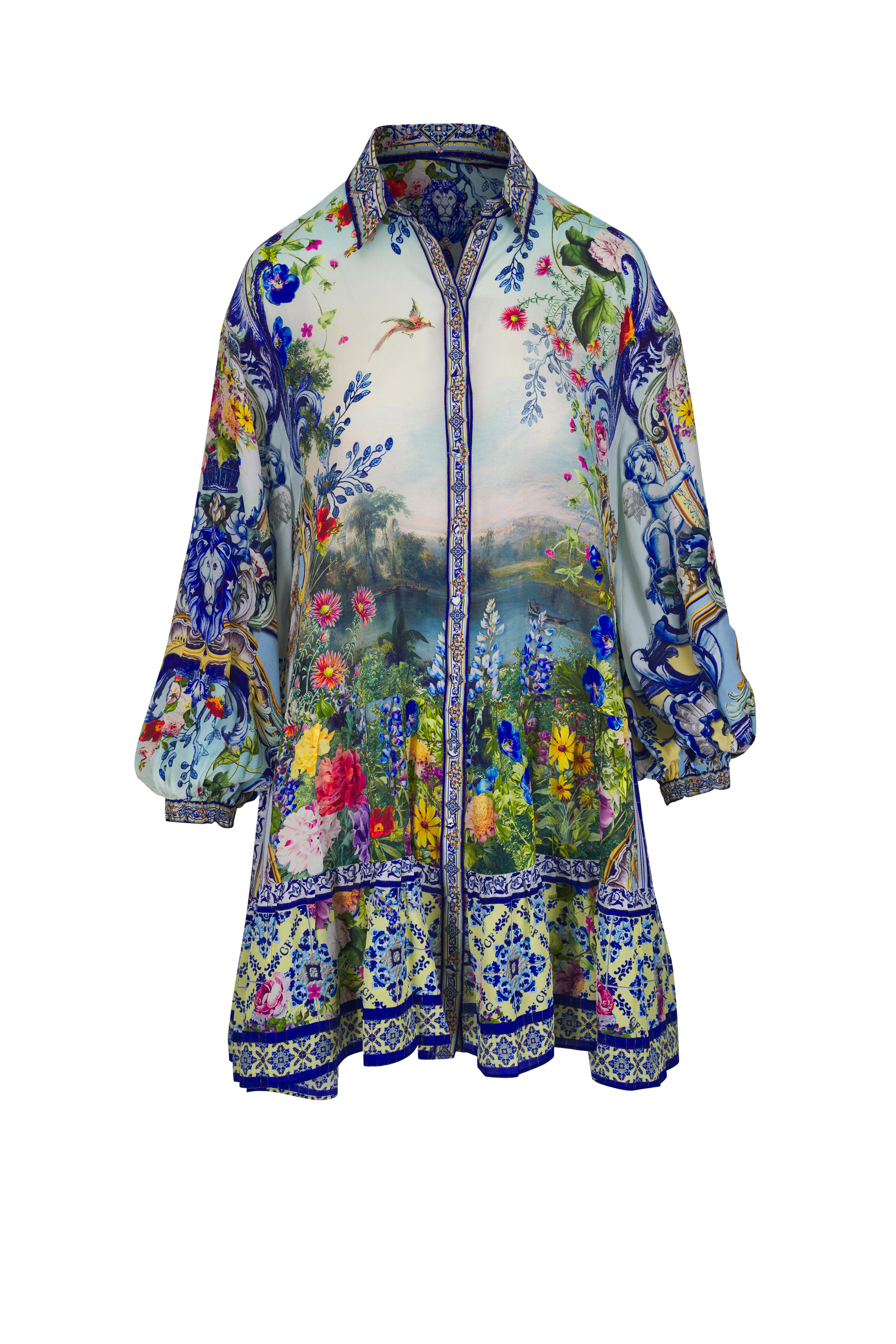 The dress attachable a wall コズミックワンダー 本 Suvin cotton broadcloth wrapped dress（ワンピース）｜COSMIC
