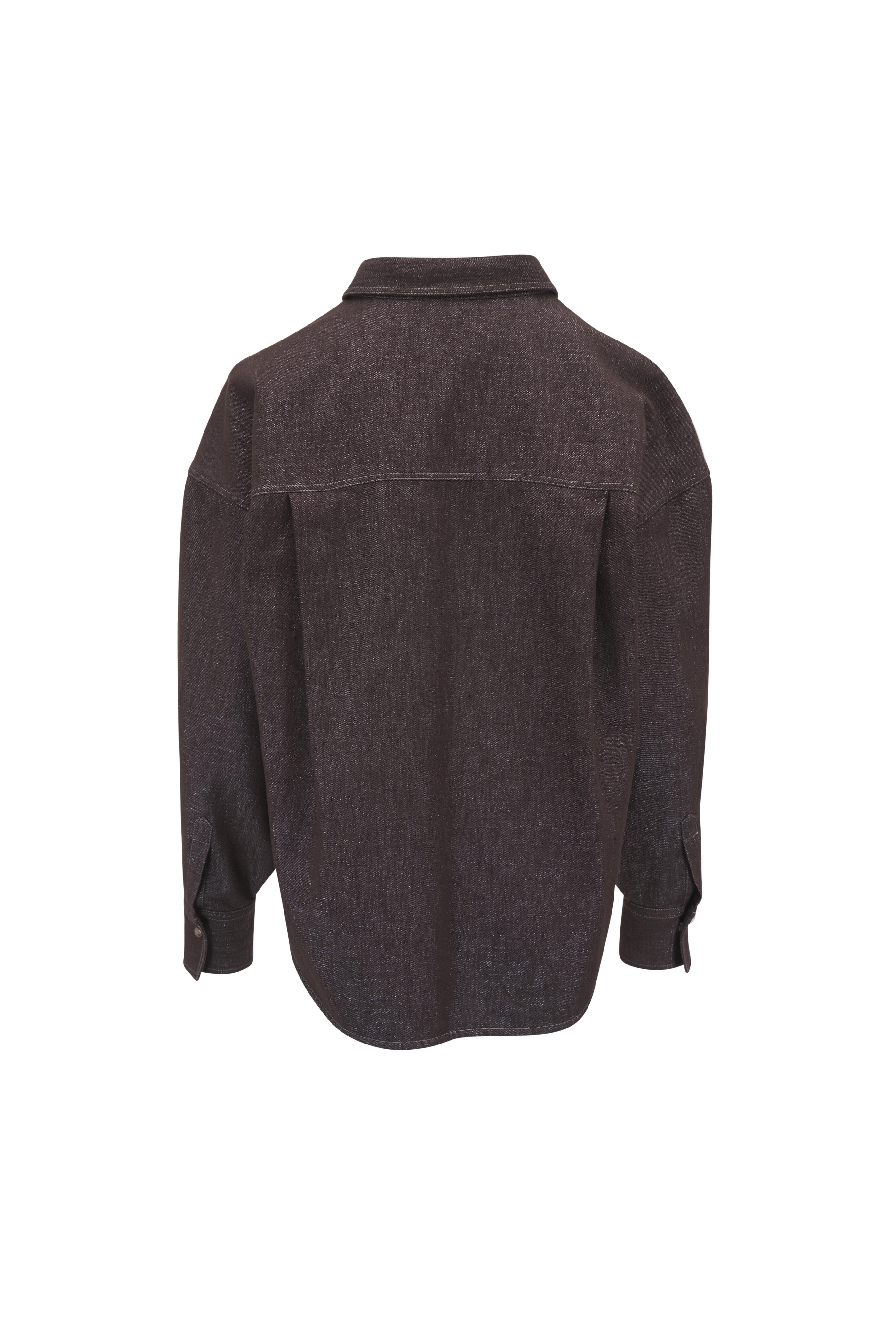 Brunello Cucinelli - Cocoa Lurex Denim Shirt | Mitchell Stores