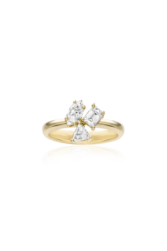 Kimberly McDonald - 18K Yellow Gold Irregular Diamond Cluster Ring