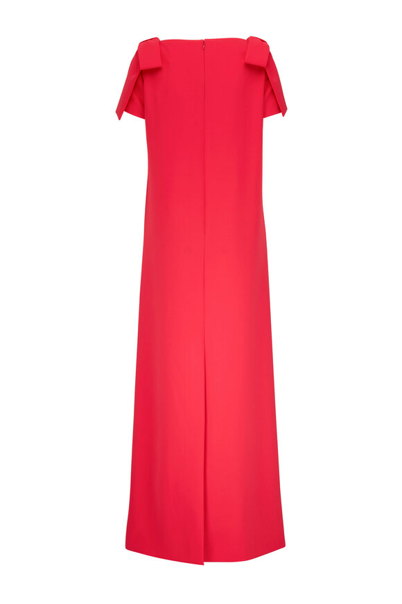 Carolina Herrera - Azalea Pink Shoulder Bow Column Gown 