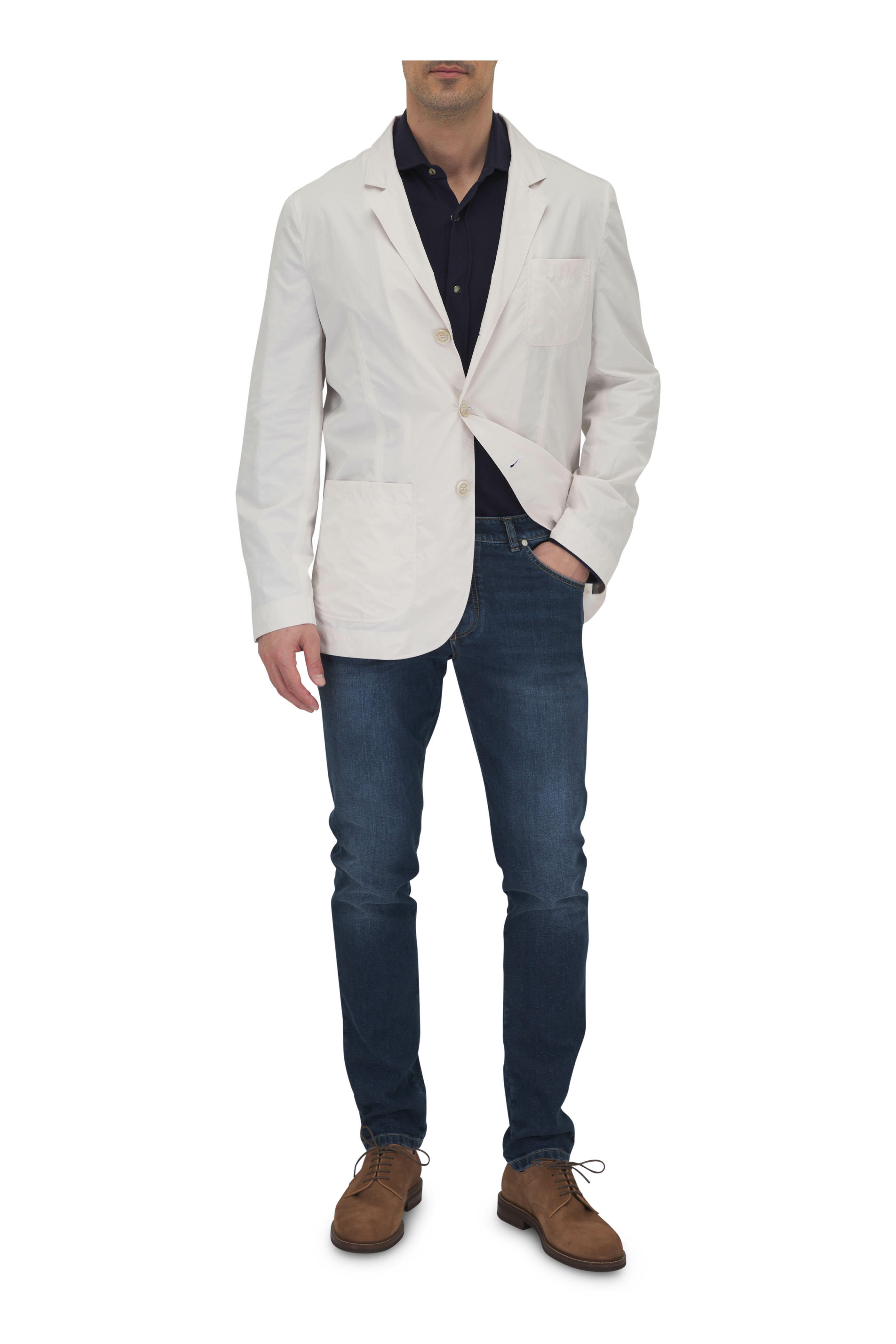 ジャケット BRUNELLO CUCINELLI Single-breasted blazer White MH1267332 Brunello Cucinelli Cotton Linen Twill Single-Breasted Blazer