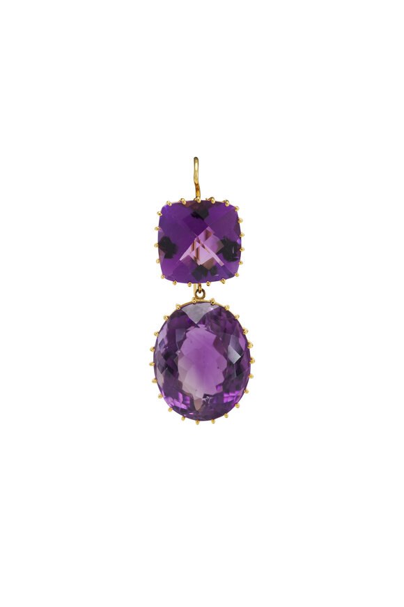 Renee Lewis - Yellow Gold Amethyst Earrings