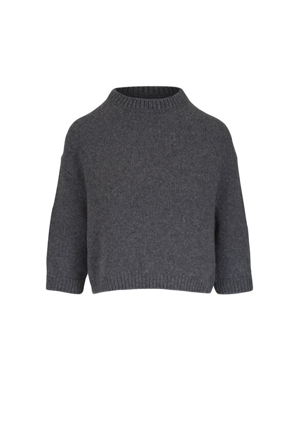 Khaite - Isabelle Stone Gray Cashmere Sweater | Mitchell Stores