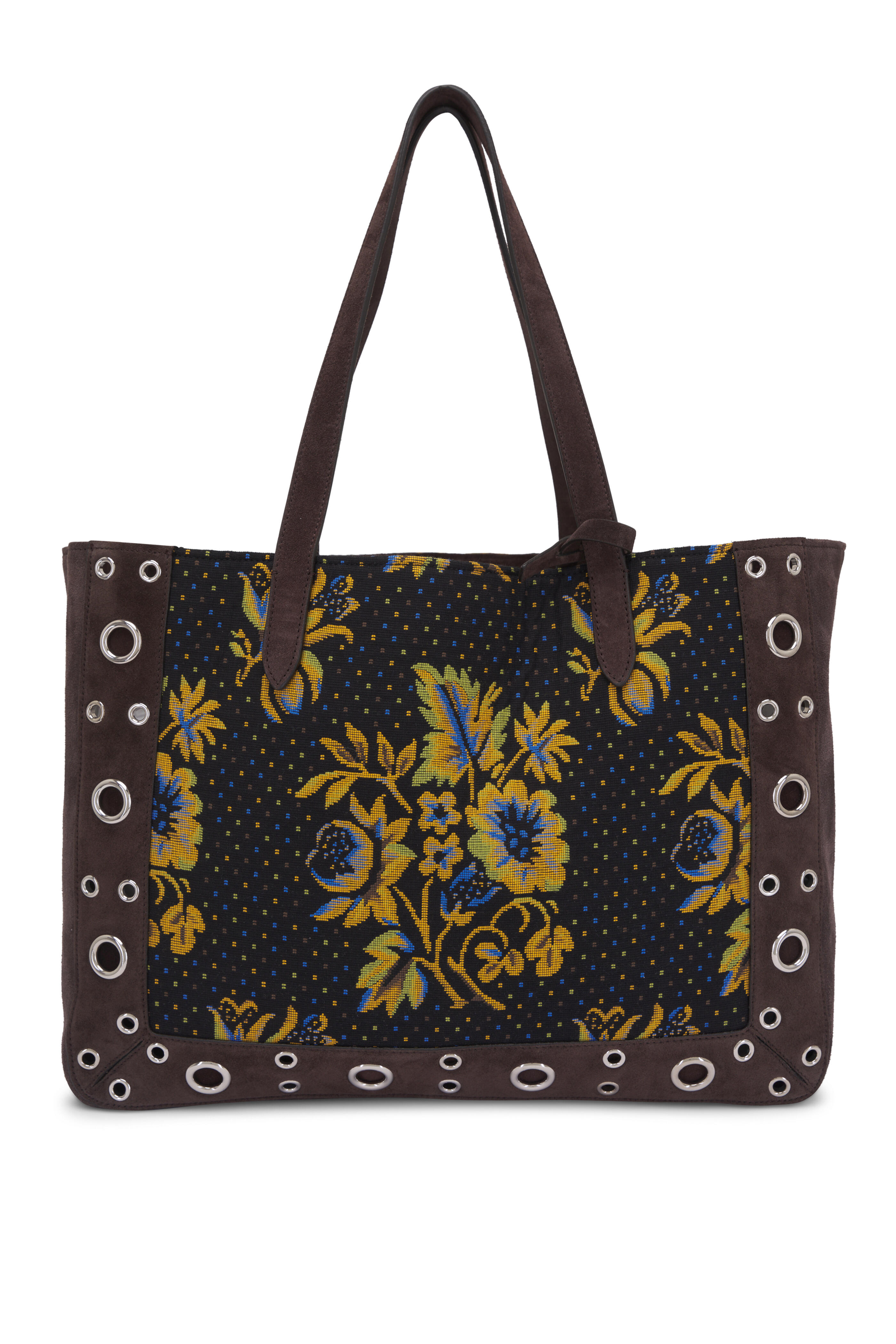 Valentino Garavani - VLogo Plaque Floral Patterned Shopping Tote