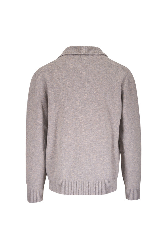 Maurizio Baldassari Tan Winter Mouline Zip Cardigan - view 6