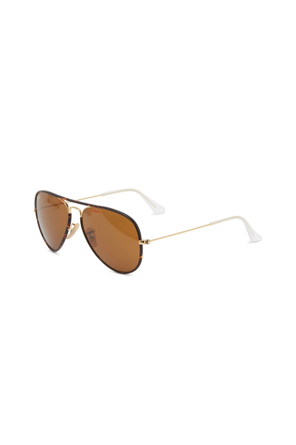 Ray Ban - Aviator Full Color Gold Brown Sunglasses
