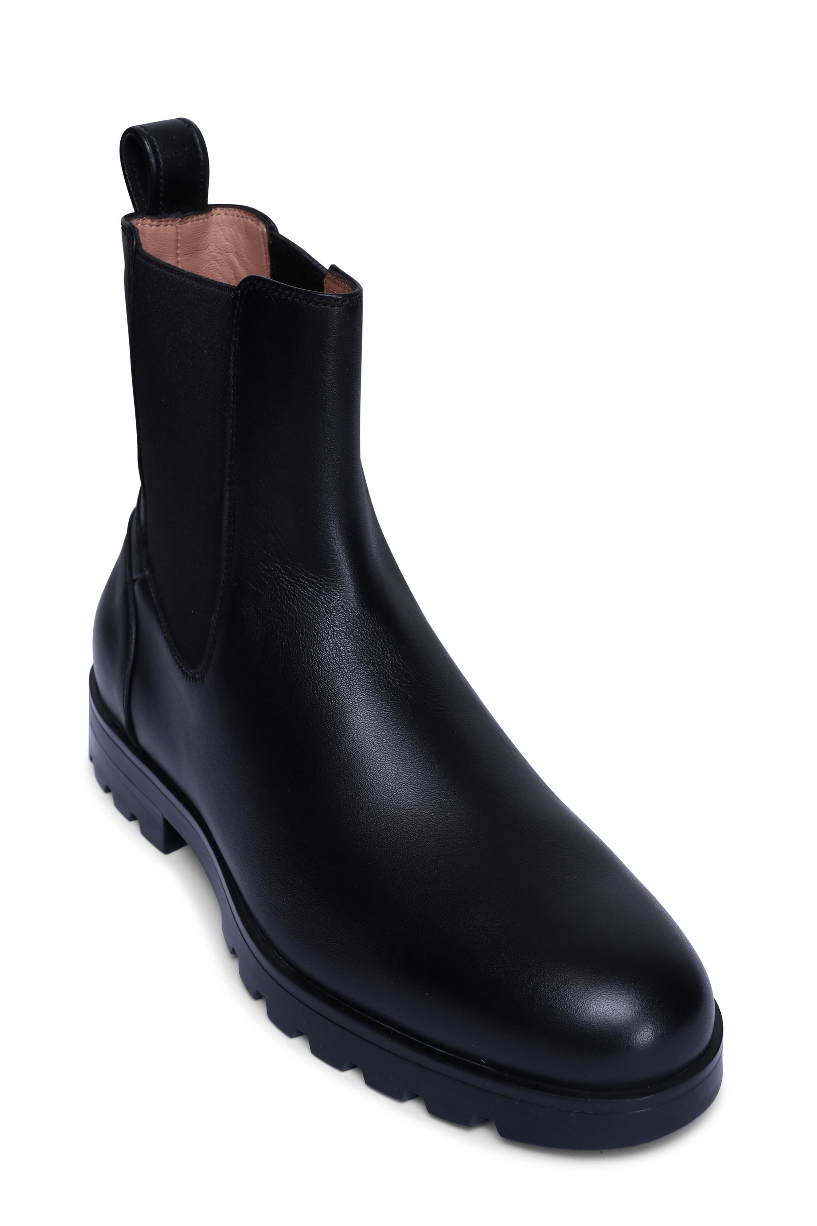 Santoni - Jean Black Leather Short Boot