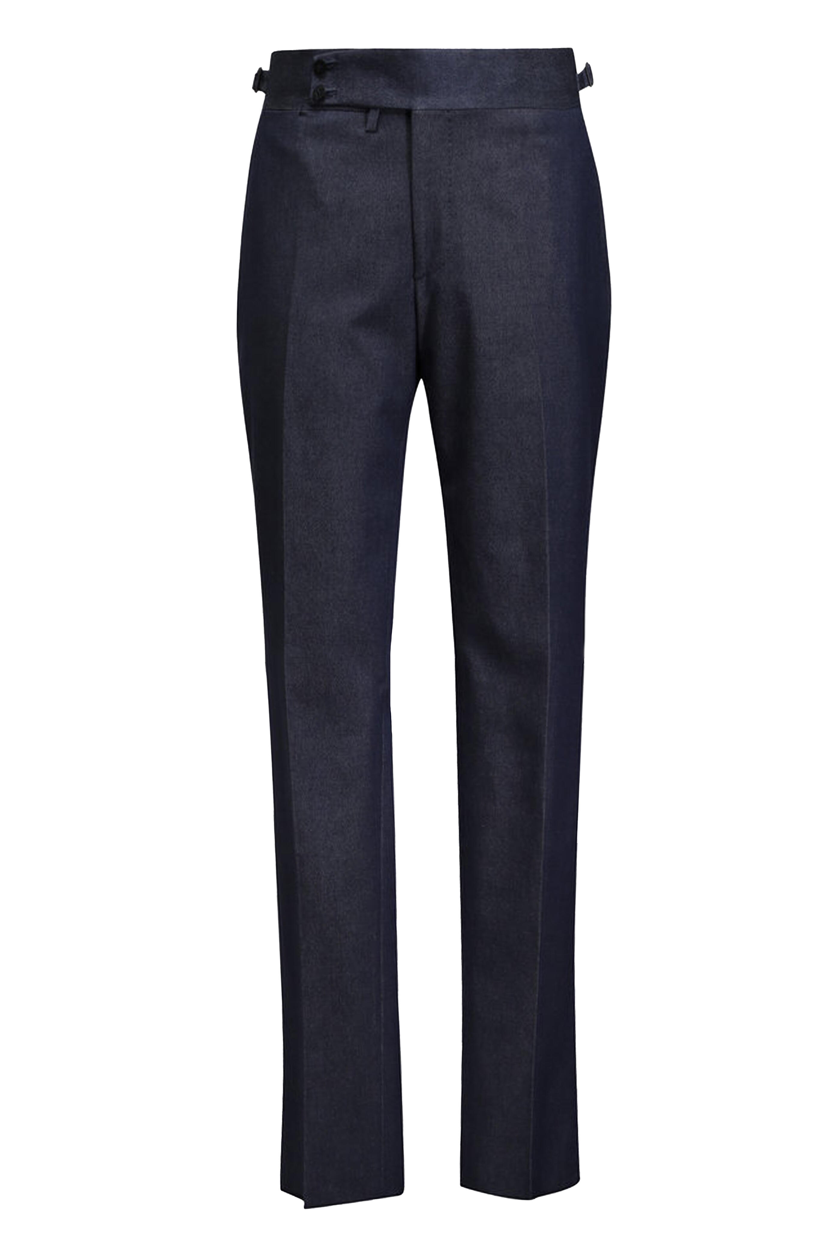 Isaia - Dark Blue Cotton & Cashmere Dress Pant