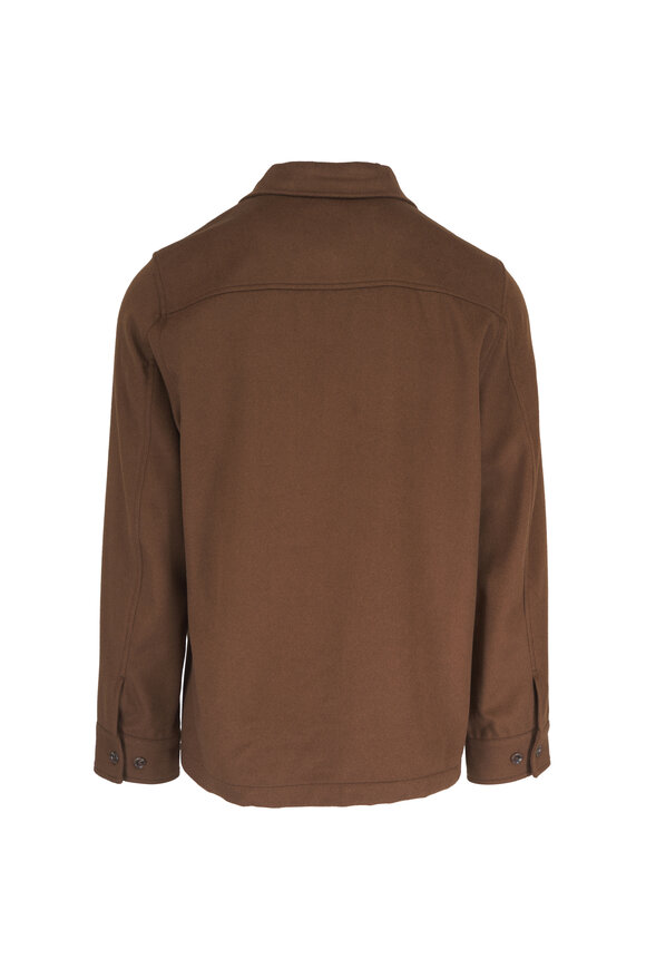 Patrick Assaraf Bronze Wool & Silk Shirt Jacket - view 4