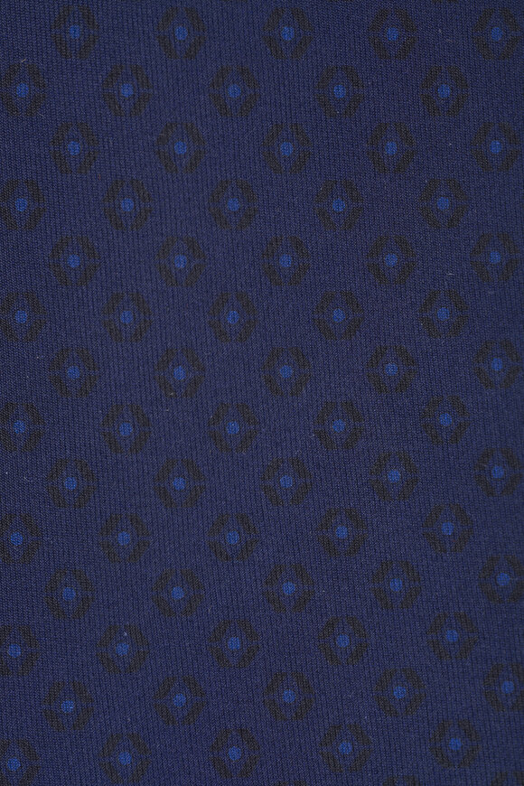 Zegna Navy Blue Geometric Print Silk Necktie - view 2