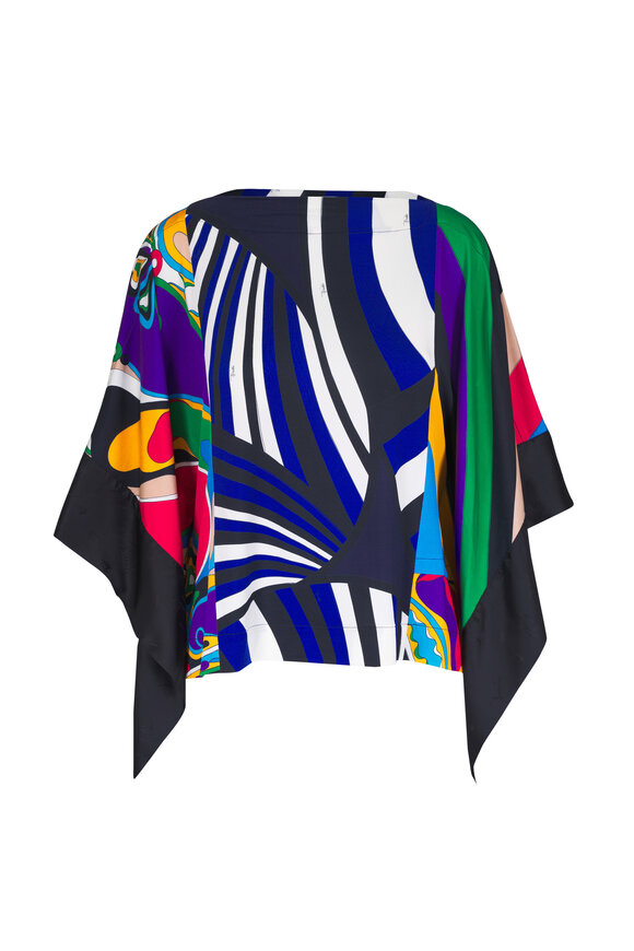 Pucci Iride & Orchidee Multicolor Print Kaftan Top