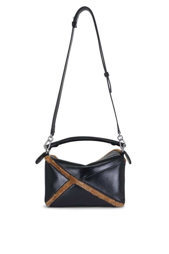 Loewe Small Puzzle Aviator Black & Brown Leather Bag - view 2