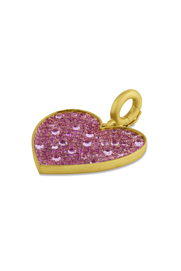 Leigh Maxwell - Medium Heart Pink Sapphire Pendant 