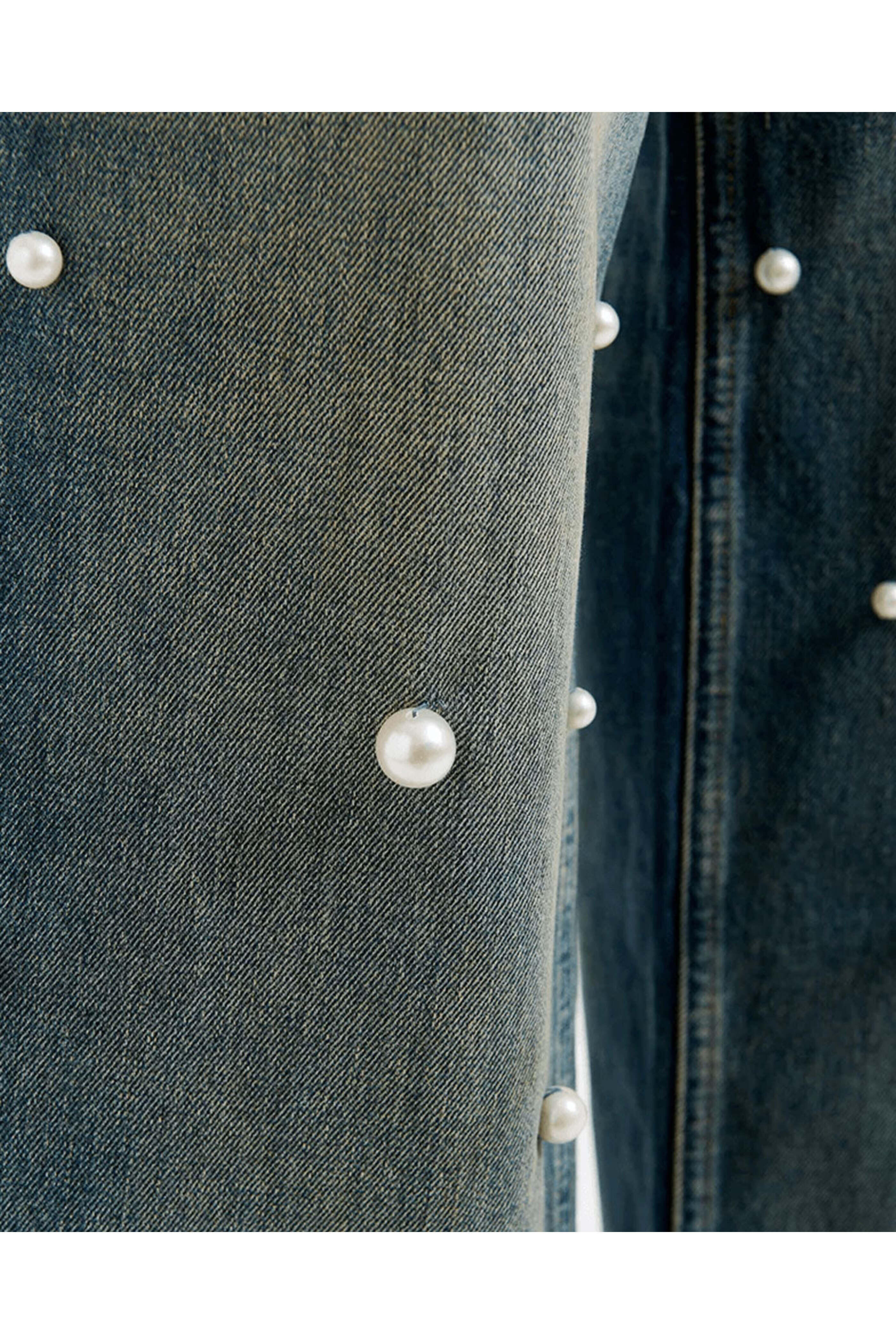 Essentiel Antwerp - Bel Air Blue Pearl-Embellished Jeans