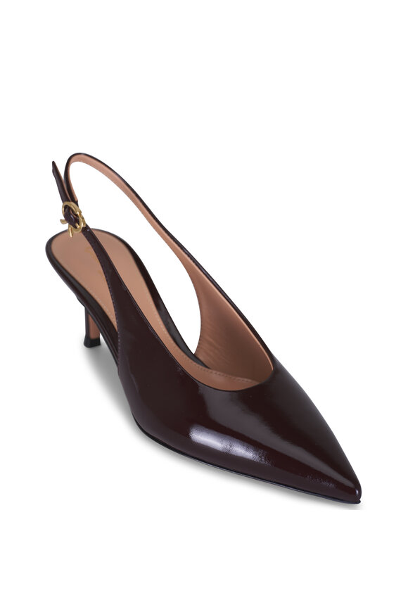 Gianvito Rossi Robbie Rouge Garance Leather Slingback, 55mm