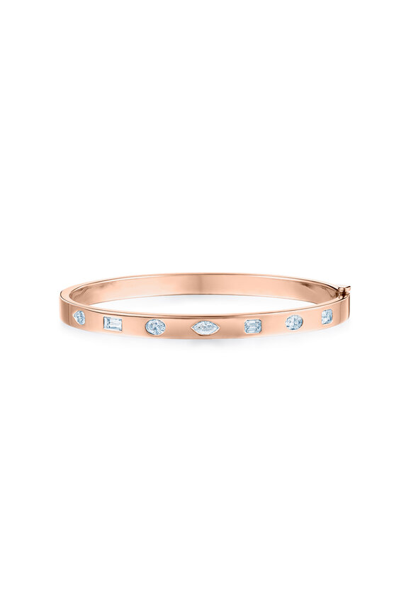 Kwiat 18k Rose Gold Fancy Diamond Slim Stack Bangle
