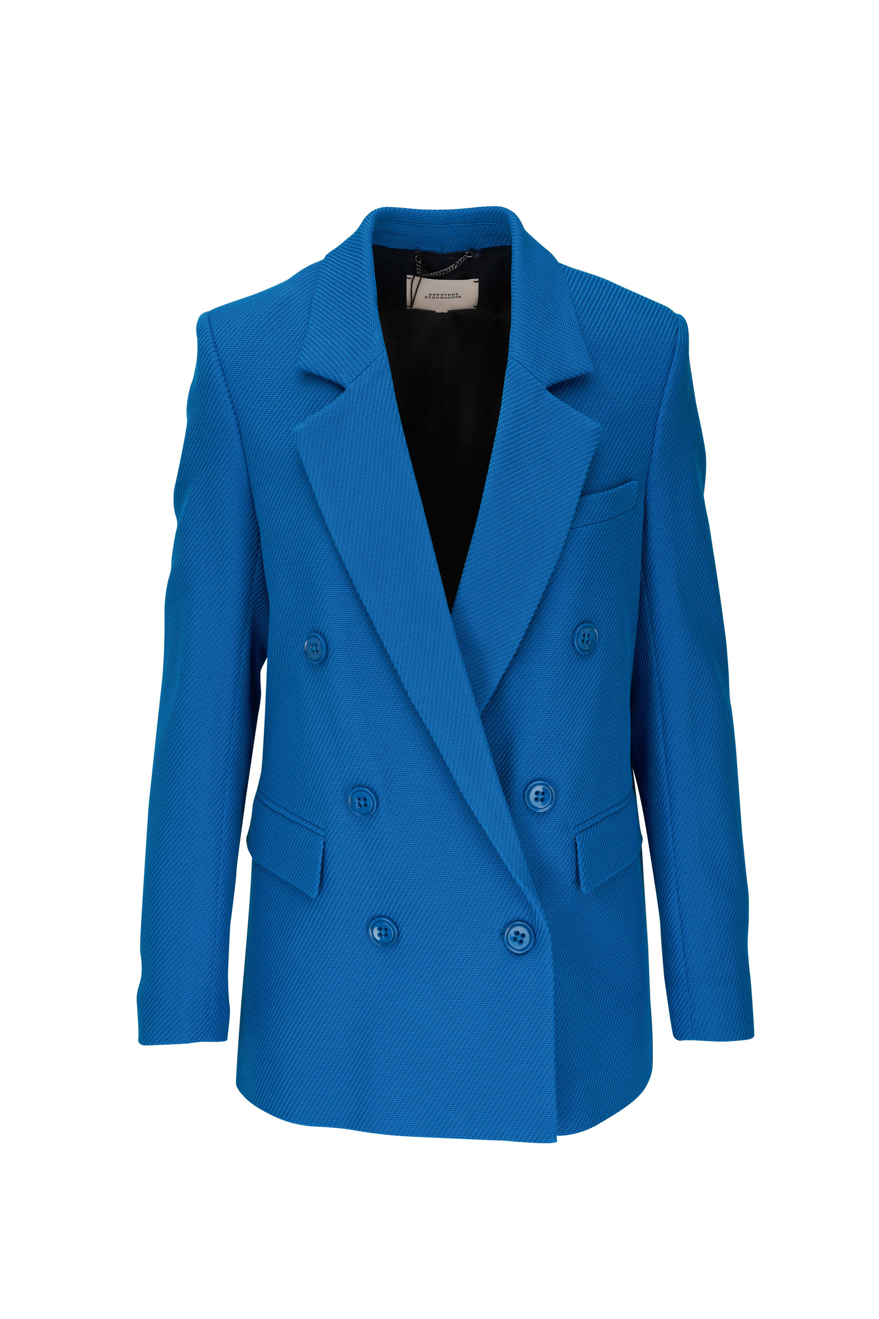 Dorothee Schumacher - Striking Coolness Aqua Blue Double-Breasted Jacket