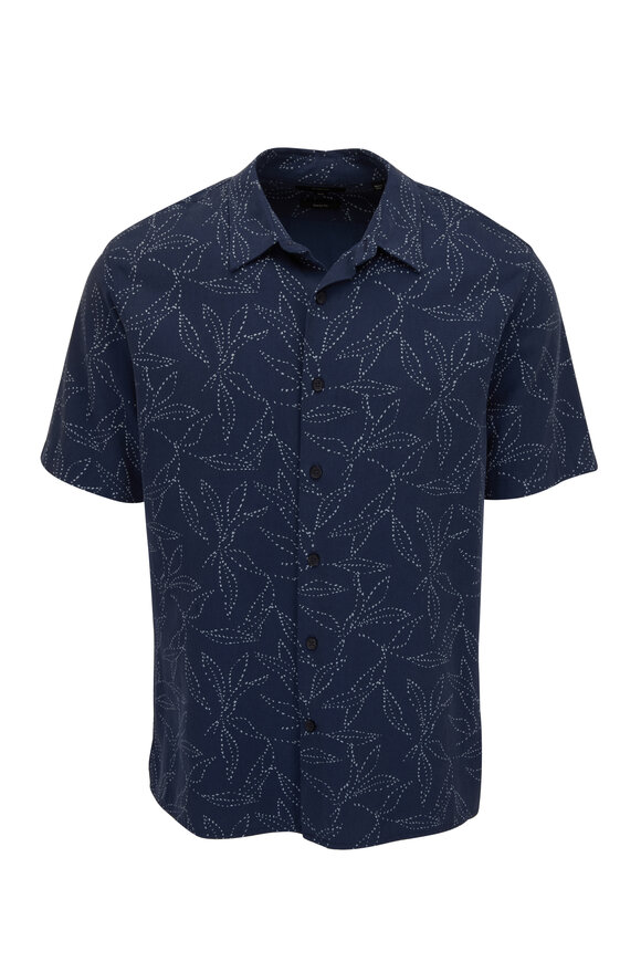 Vince - Twilight Blue & Halogen Dotted Leaf Shirt
