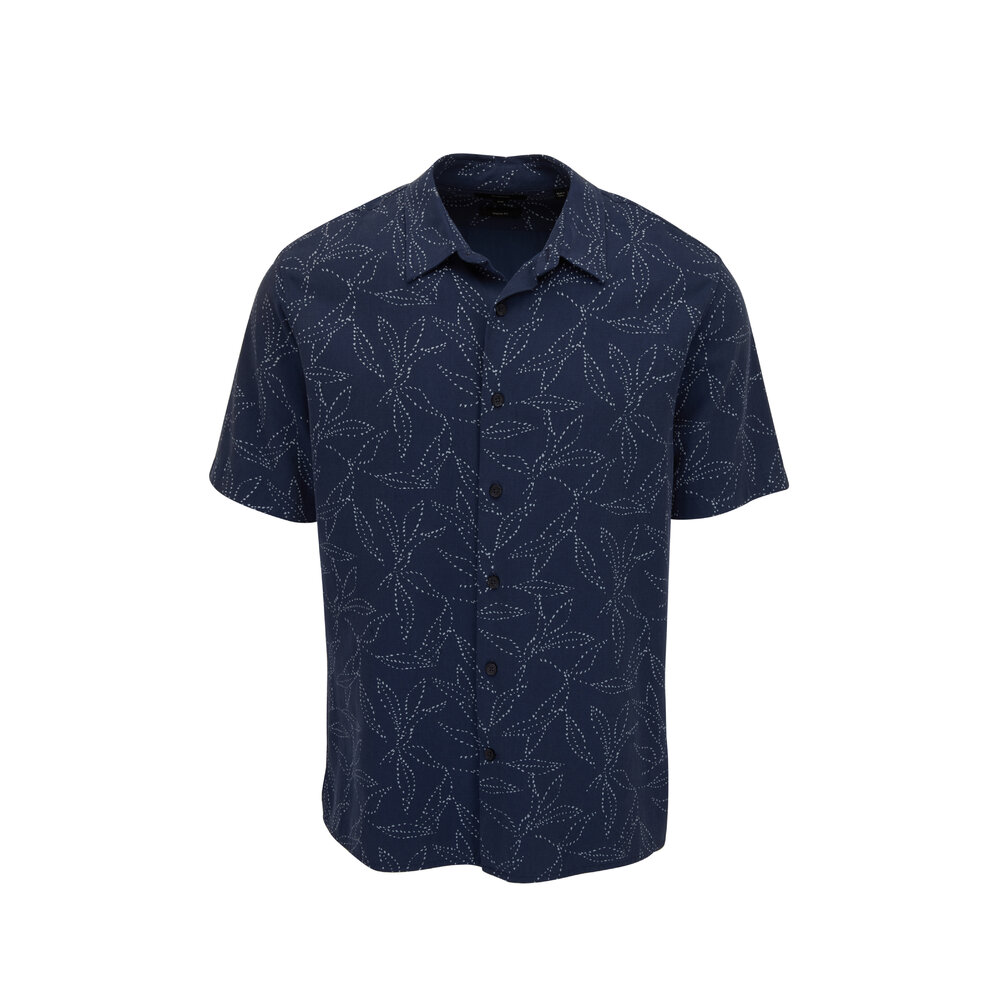 Vince - Twilight Blue & Halogen Dotted Leaf Shirt