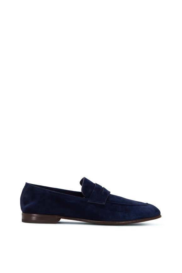 Zegna - L'Asola Indigo Suede Penny Loafer