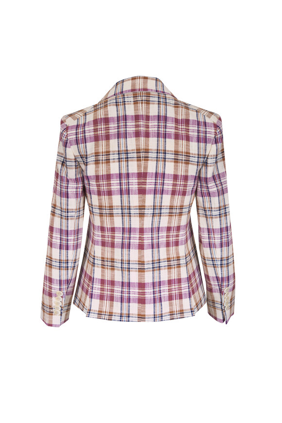 Veronica Beard Tyra Orchid Plaid Dickey Jacket - view 5