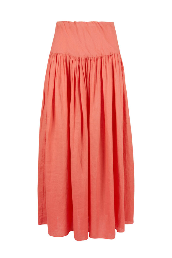 Peter Cohen - Sticks Coral Swiss Linen Maxi Skirt