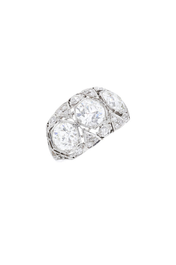 Fred Leighton - Platinum Diamond Art Deco Ring