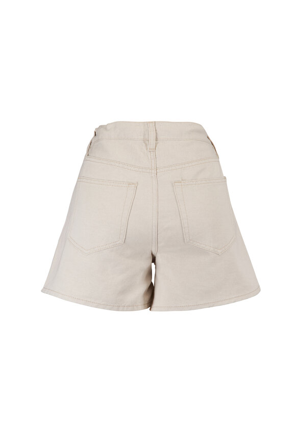 Frame The Off Duty Ecru Drawstring Long Hang Shorts - view 2