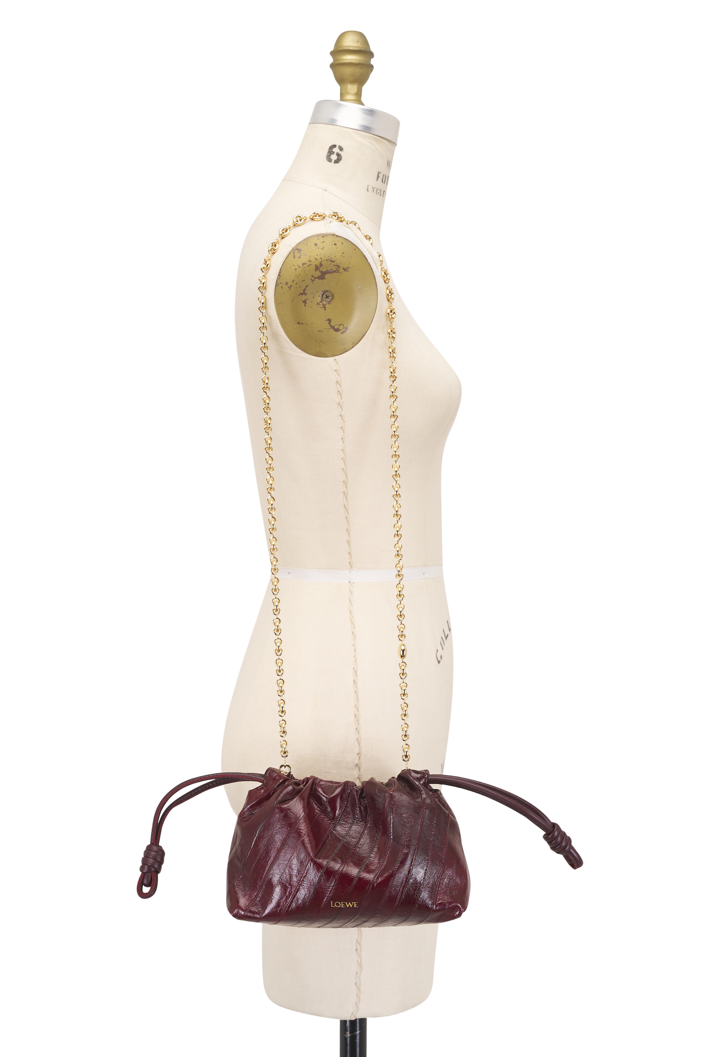 Loewe - Mini Flamenco Burgundy Clutch