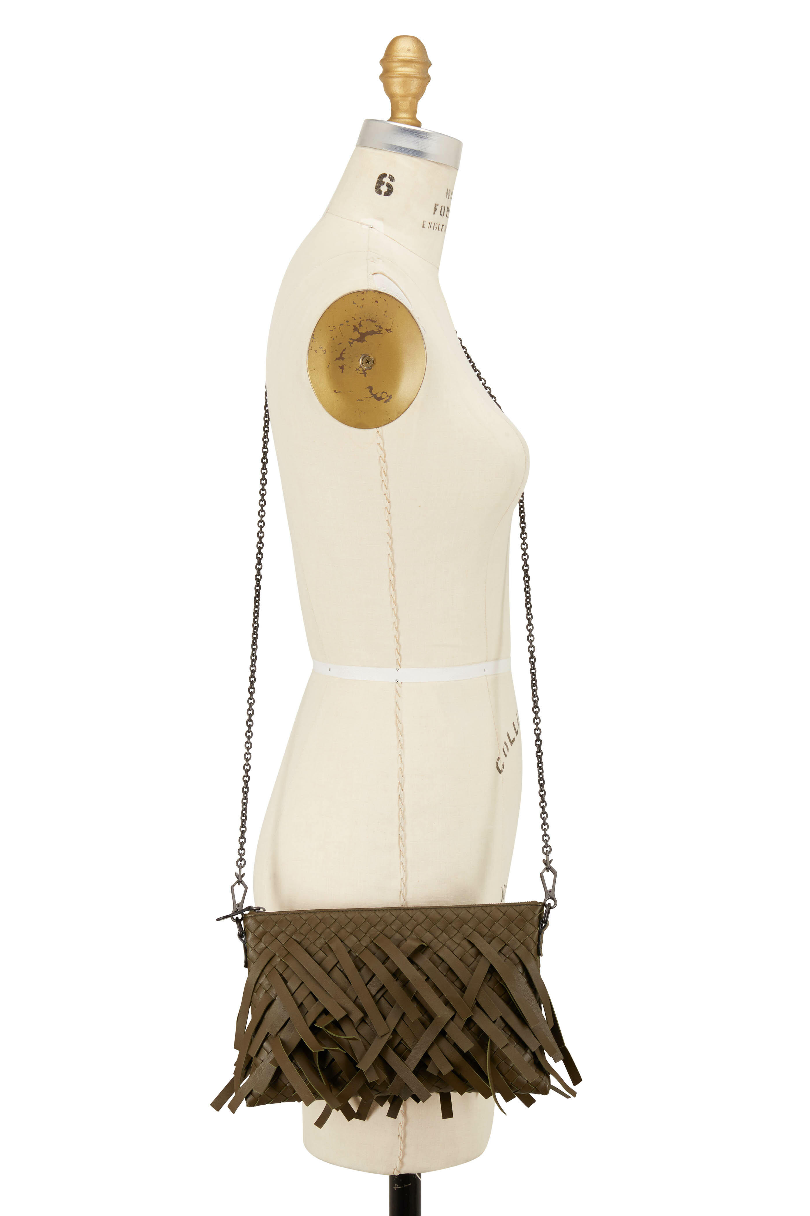 Bottega Veneta - Olive Green Intrecciato Leather Fringe