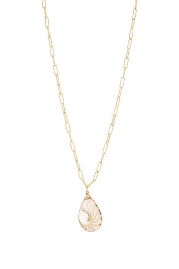 Cristina V. Mother of Pearl Tear Drop Chain Necklace - view 1
