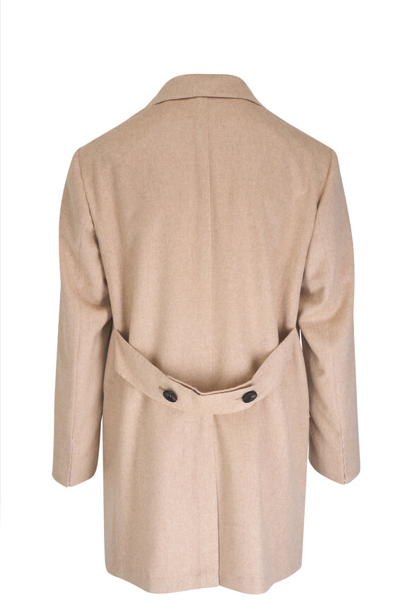 Kiton - Tan Cashmere Long Top Coat 