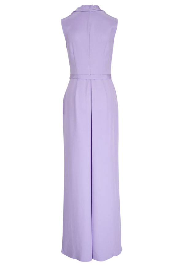 Adam Lippes - Blythe Lavender Silk Crepe Jumpsuit 