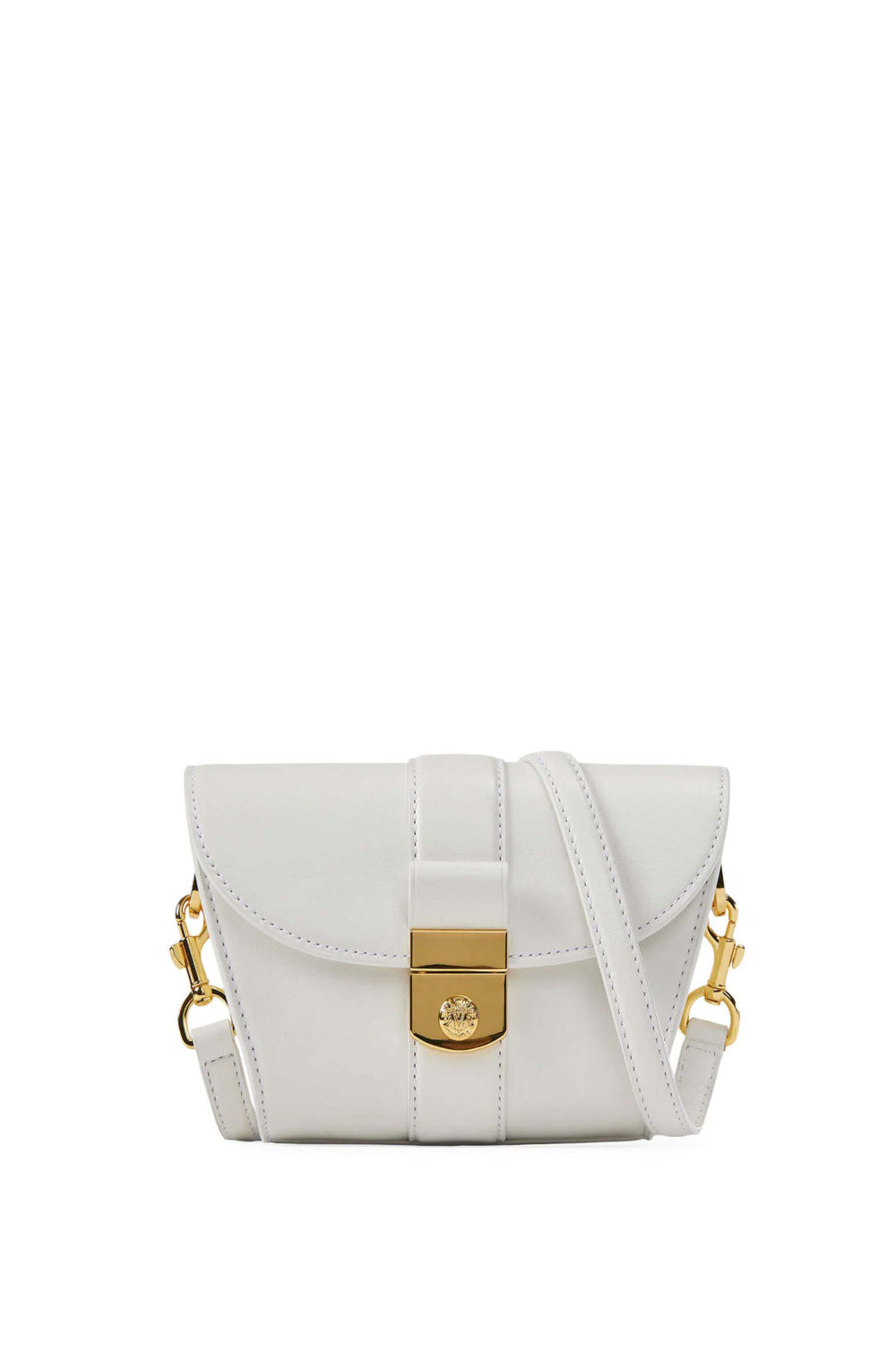 Veronica Beard - Small Crest Lock Trap Bag in Off White