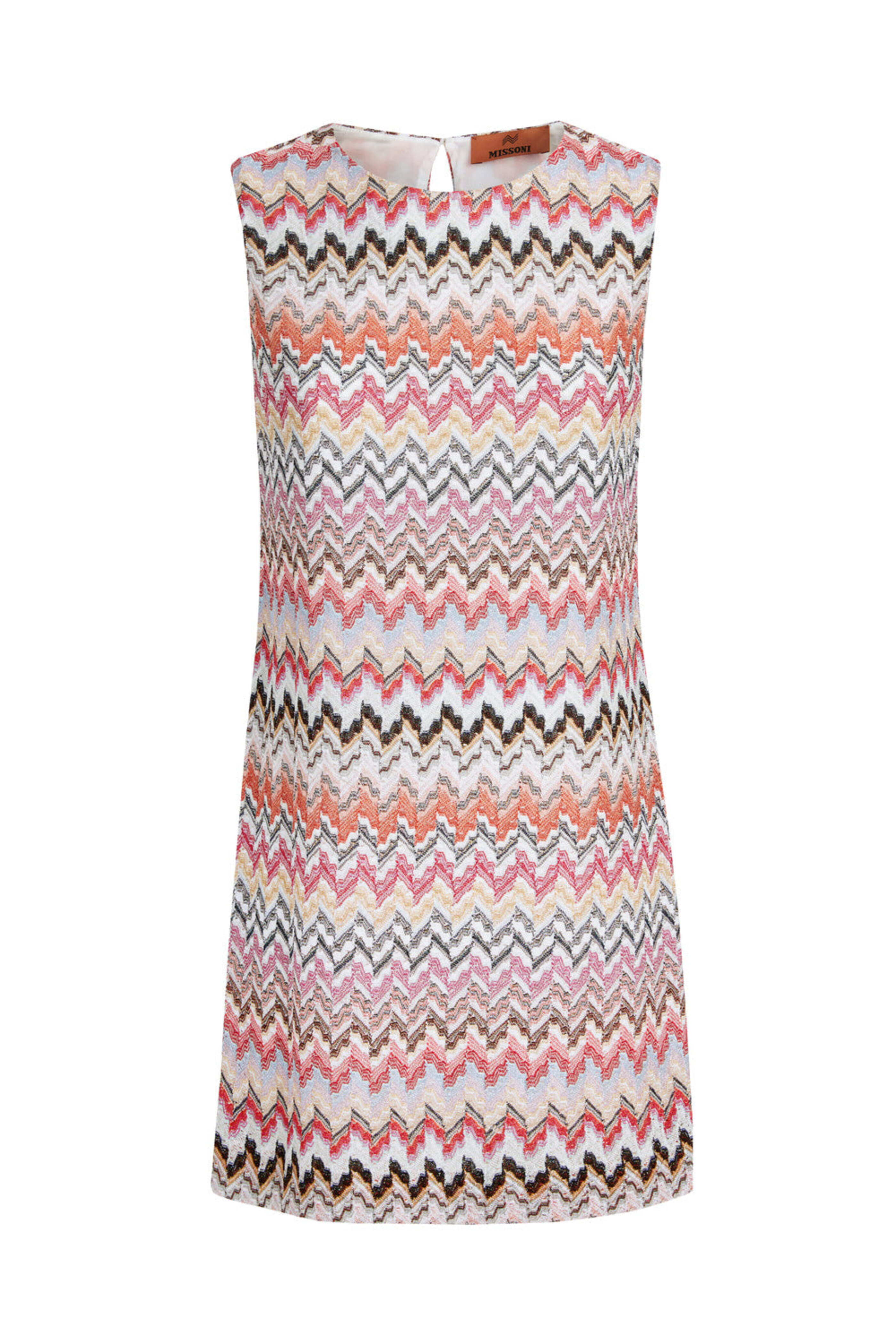 Missoni - Pink and White Zigzag Sleeveless Mini Dress