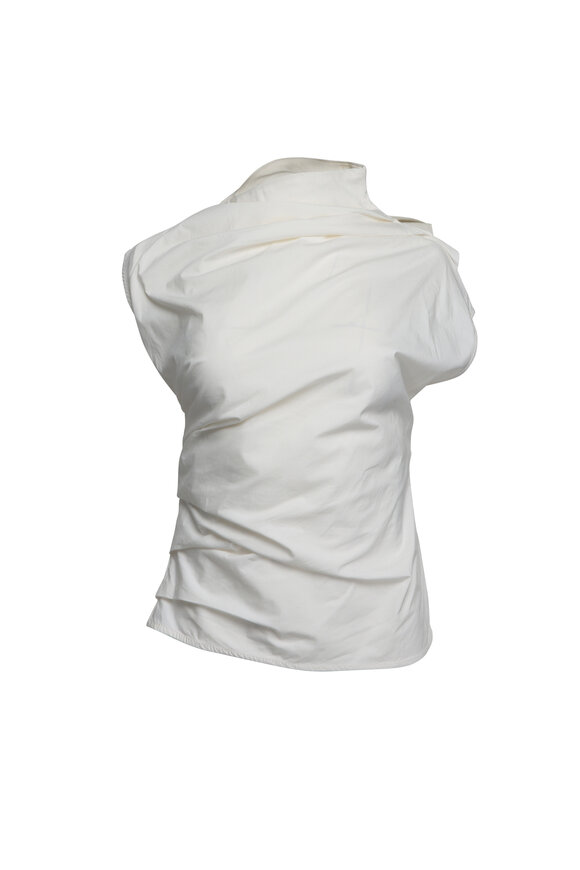 Ganni Ivory Ruched Top