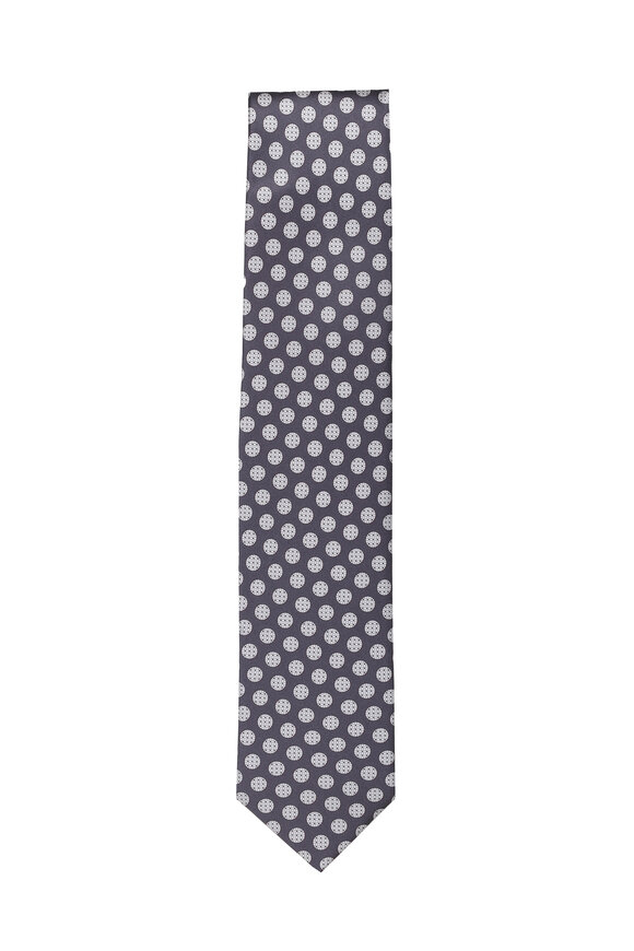Momas Gray Geometric Print Necktie