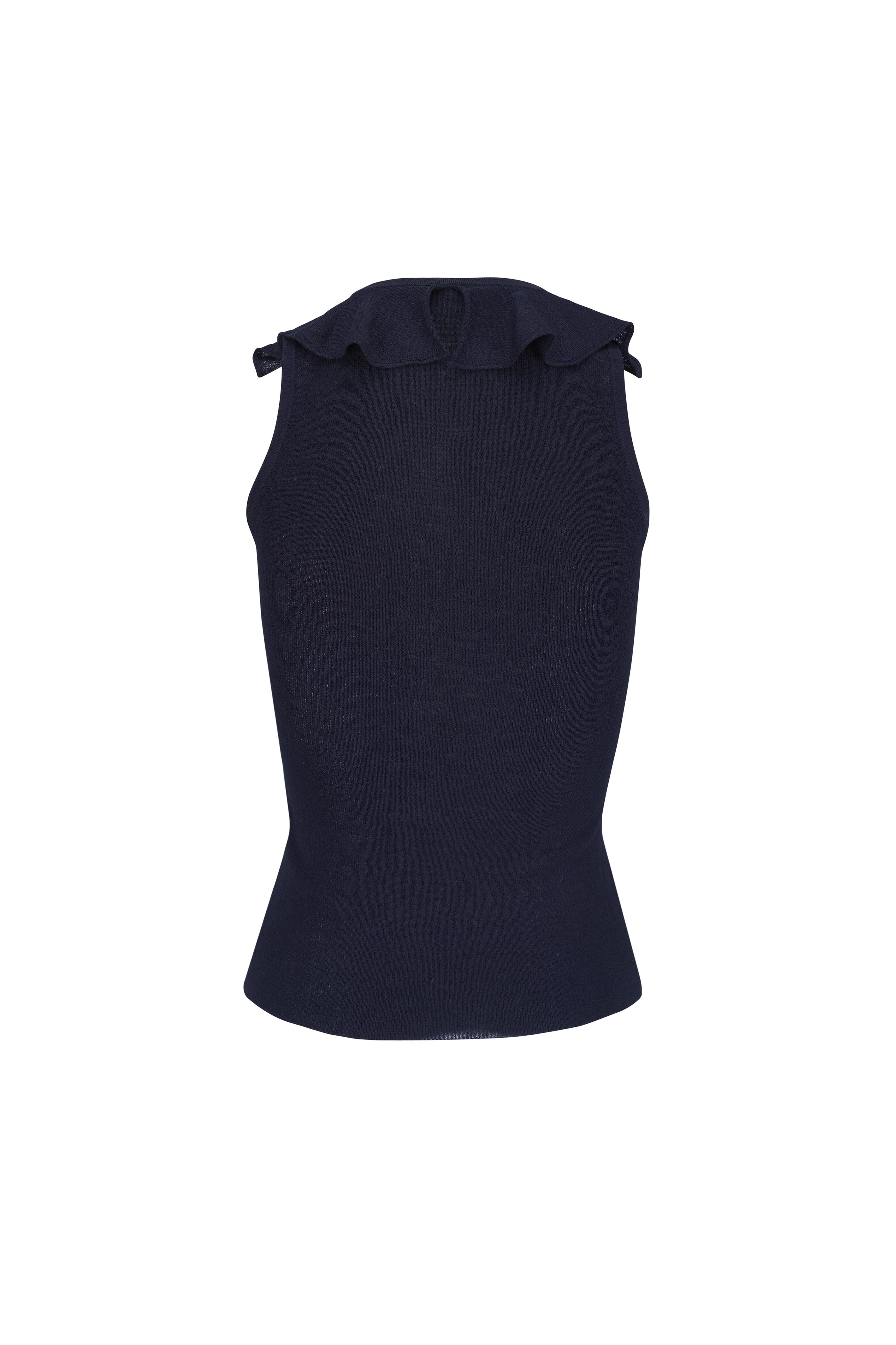Dorothee Schumacher - Refined Essentials Dark Navy Ruffle Tank - view 2
