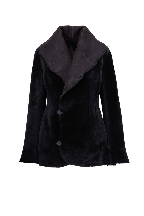 Viktoria Stass - Black Shearling & Suede Reversible Coat