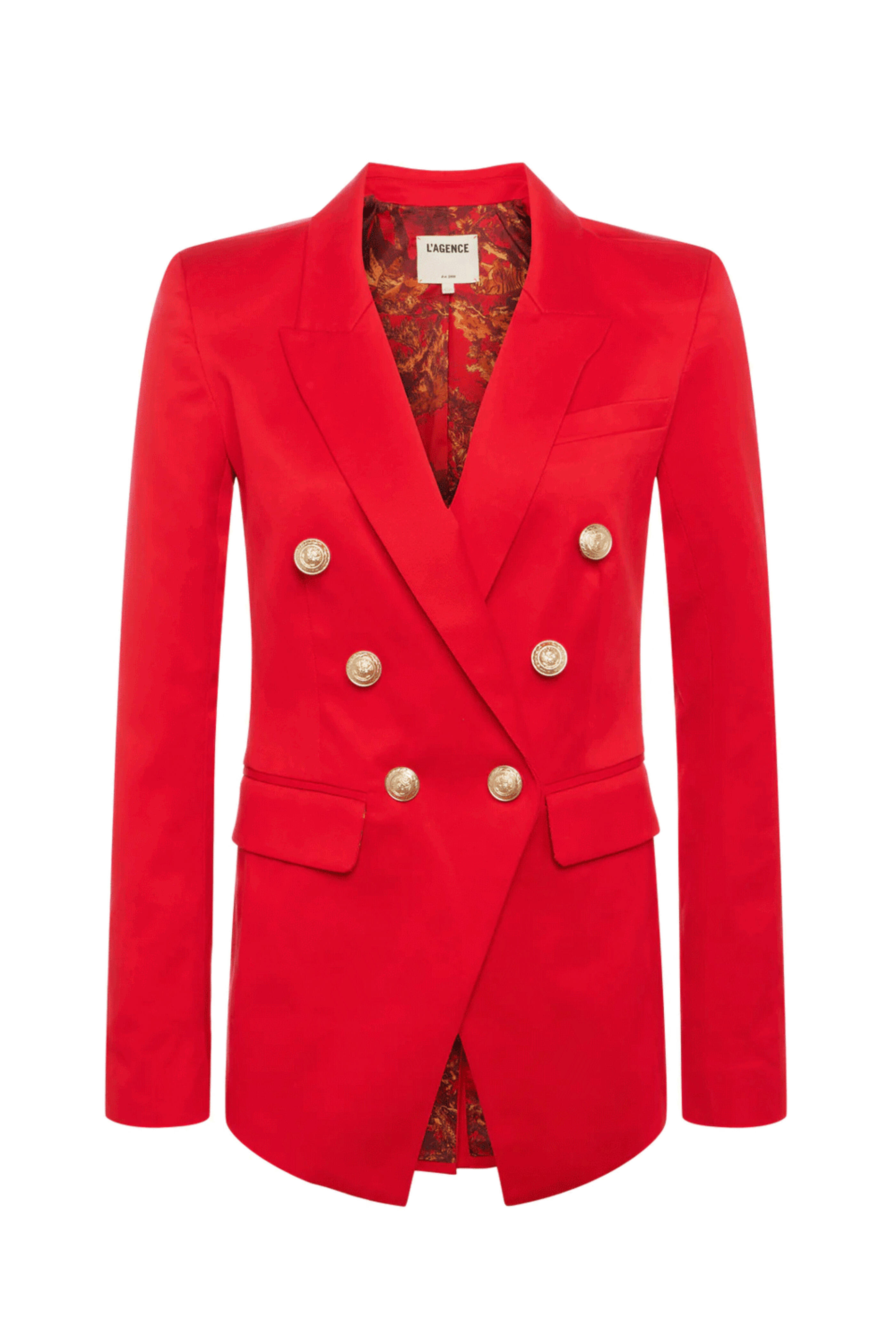 L'Agence - High Risk Red Kendi Double Breasted Blazer