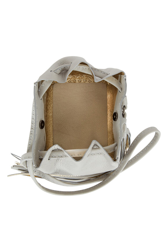 Henry Beguelin - Brina Grey Leather Mini Bucket Crossbody Bag